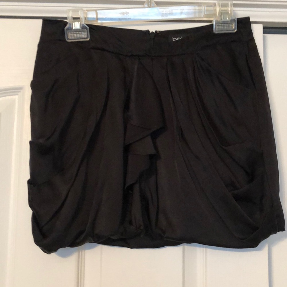 Bebe satin ruffle skirt